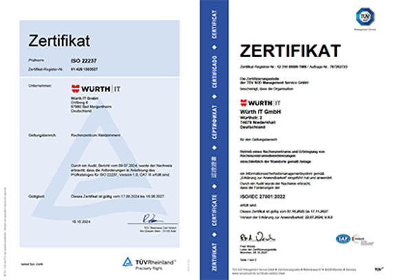 Zertifikat DIN EN ISO/IEC 27001:2002
